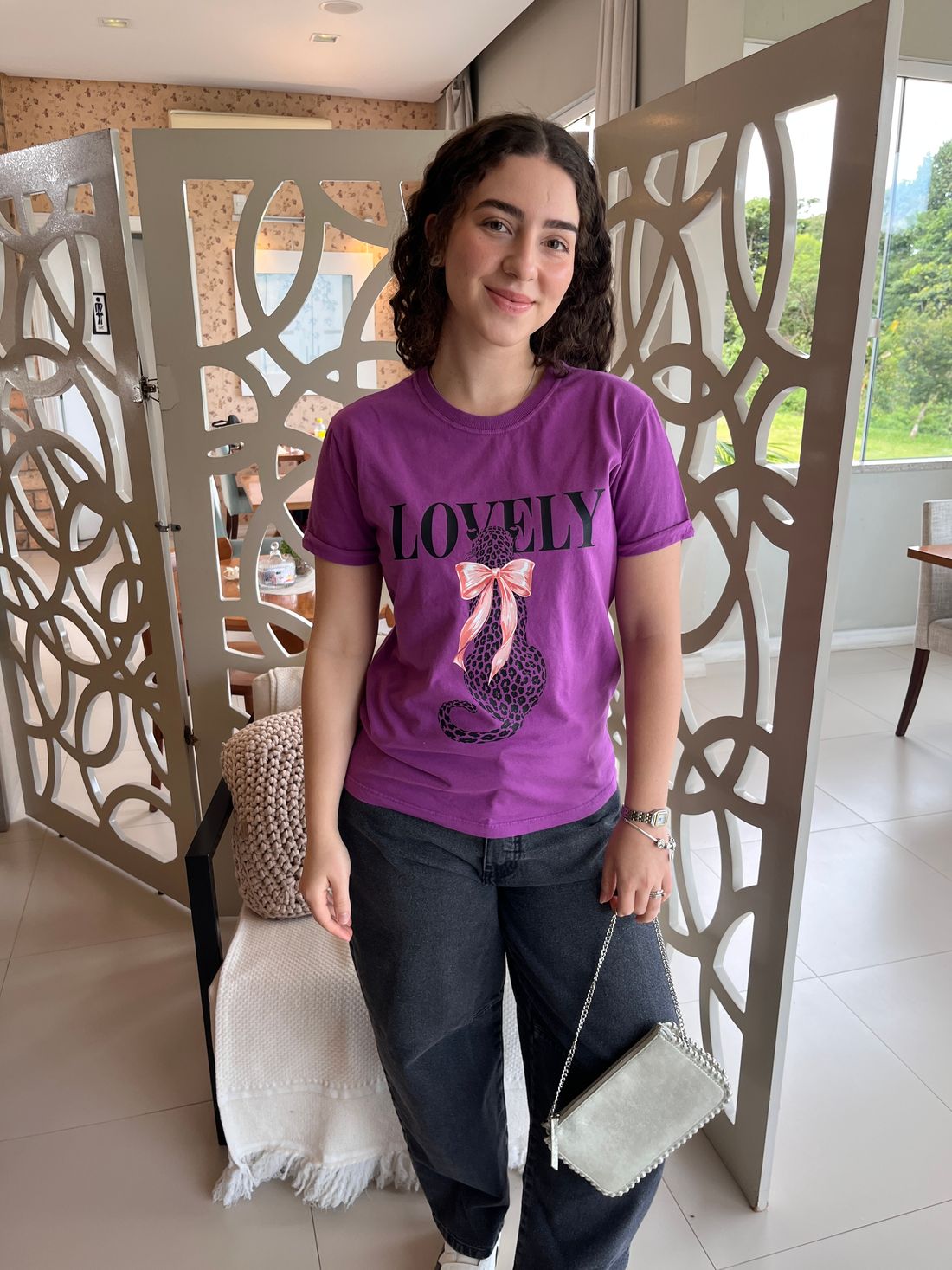 Tshirt Premium - Onça Lovely - Roxo Tshirt Premium - Onça Lovely - Roxo