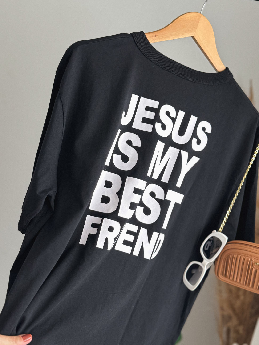 T-shirt Oversized - Jesus Is My Best Friend - Preta T-shirt Oversized - Jesus Is My Best Friend - Preta