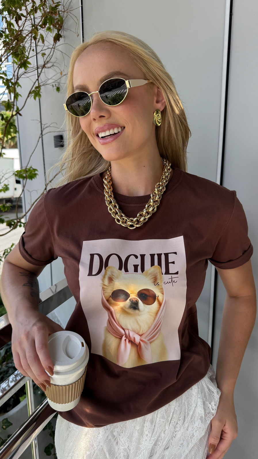 Tshirt Premium - Doguie DTF - Marrom Tshirt Premium - Doguie DTF - Marrom