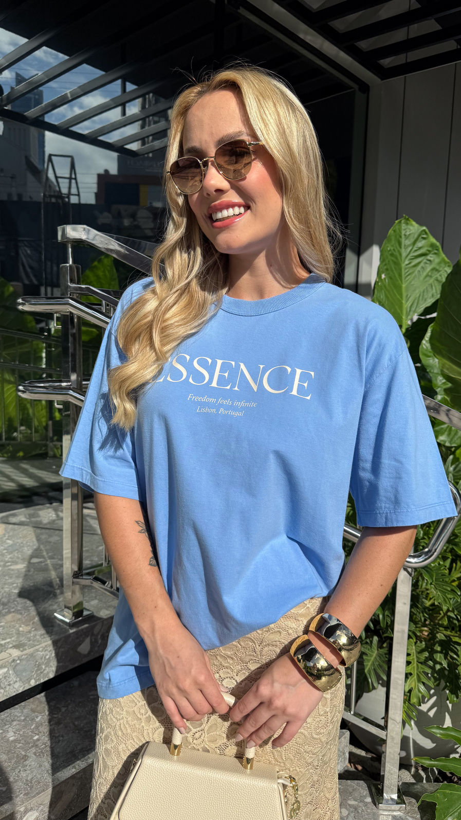 T-shirt Oversized - Essence - Azul