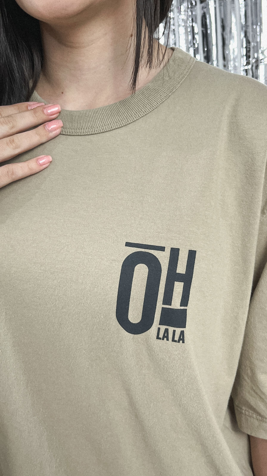 Tshirt Oversized - Oh La La - Bege Escuro