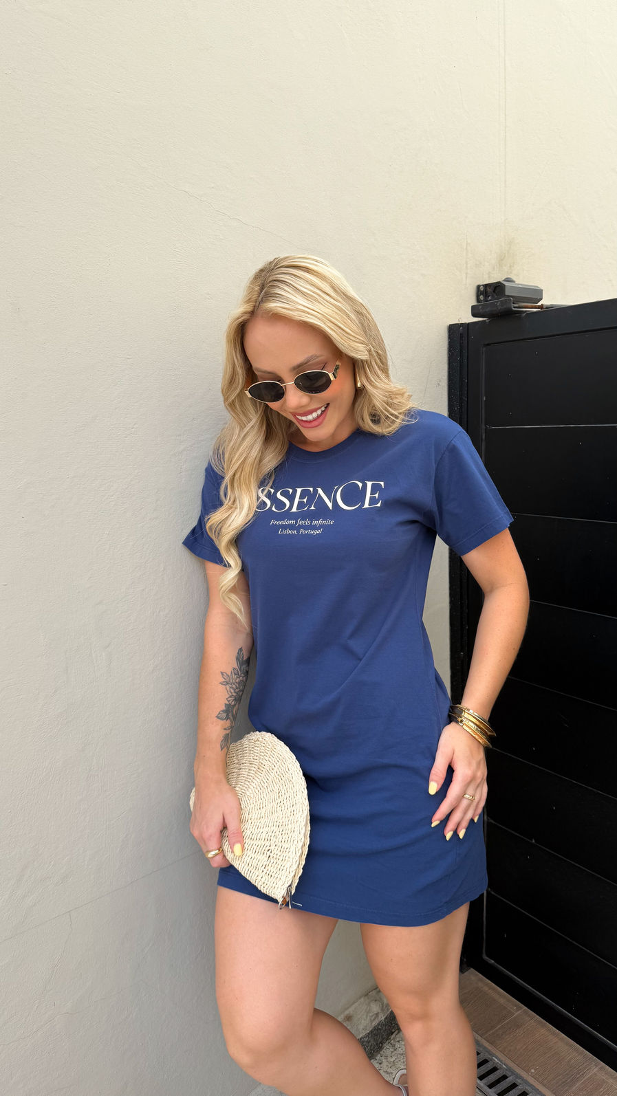 Vestido Tee - Essence - Azul Marinho Vestido Tee - Essence - Azul Marinho