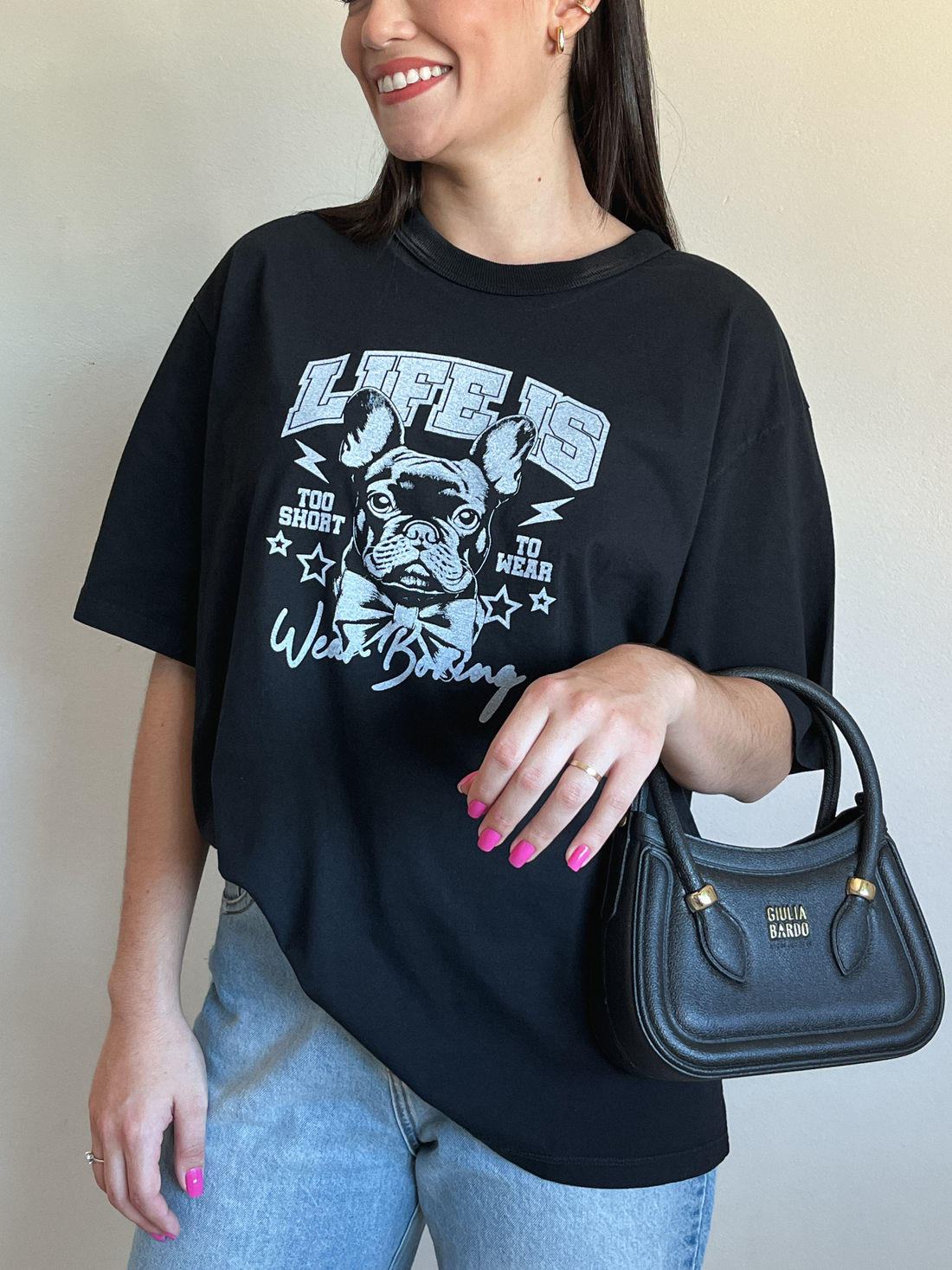 Tshirt Oversized - Life is - Preto Tshirt Oversized - Life is - Preto