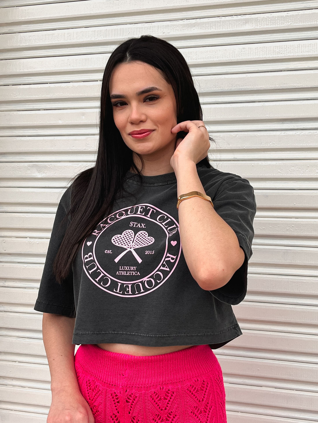 Cropped Oversized - Racquet Club - Cinza Estonado