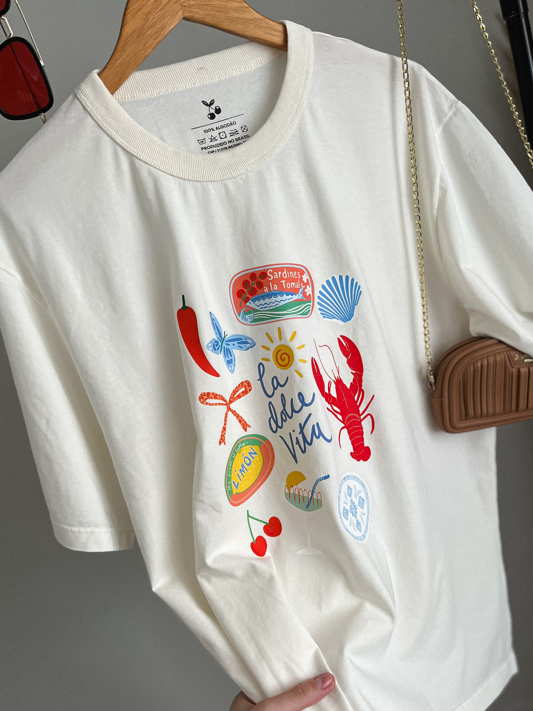 T-shirt Oversized - Lagosta Dolce Vita - Off White