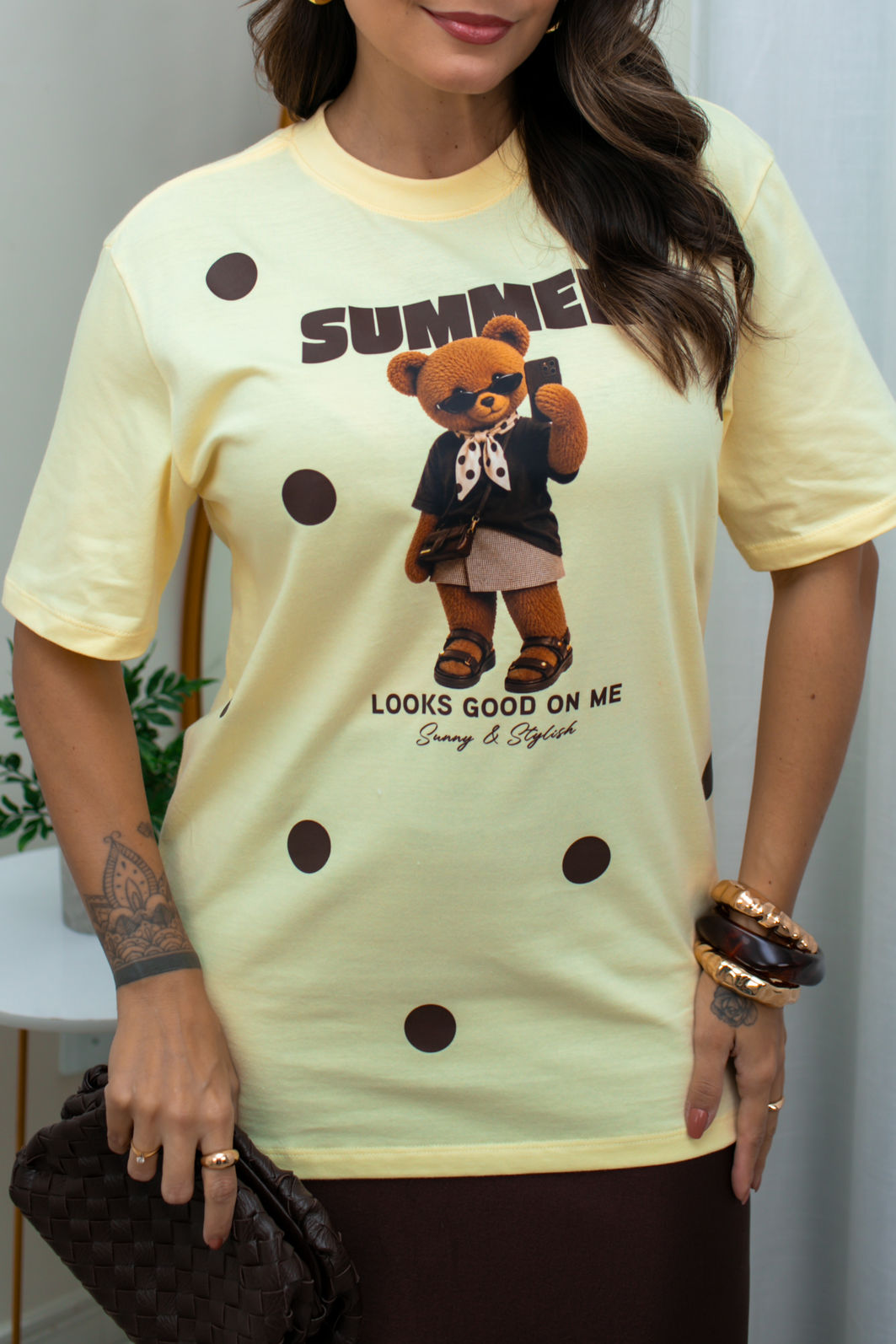 Camiseta Teddy Poá - Amarelo Manteiga Camiseta Teddy Poá - Amarelo Manteiga