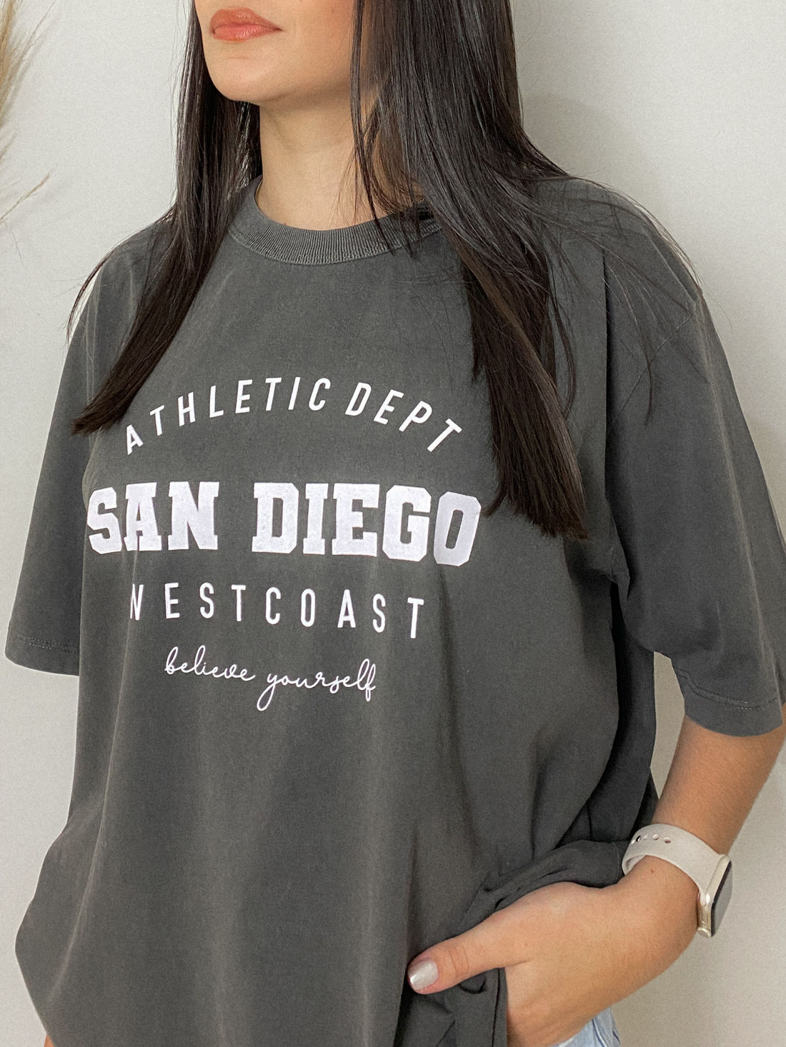 Tshirt Oversized - San Diego - Cinza