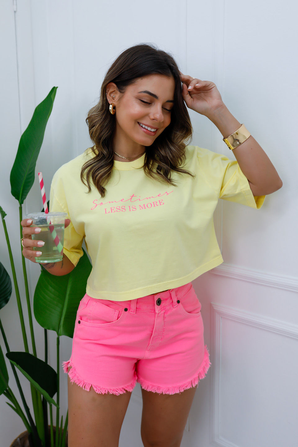 Cropped Oversized - Sometimes - Amarelo Cropped Oversized - Sometimes - Amarelo