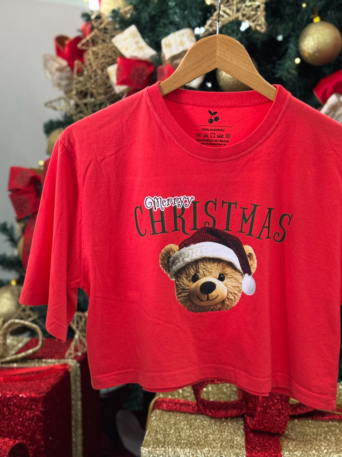 Cropped Oversized - Marryy Christmas DTF - Vermelho