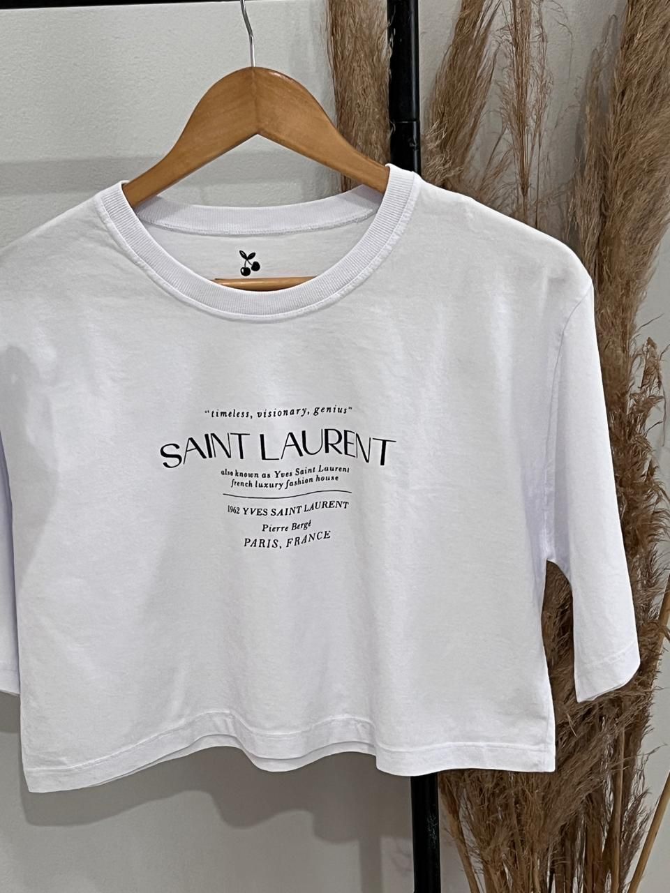 Cropped Oversized - Saint Laurent - Branco Cropped Oversized - Saint Laurent - Branco