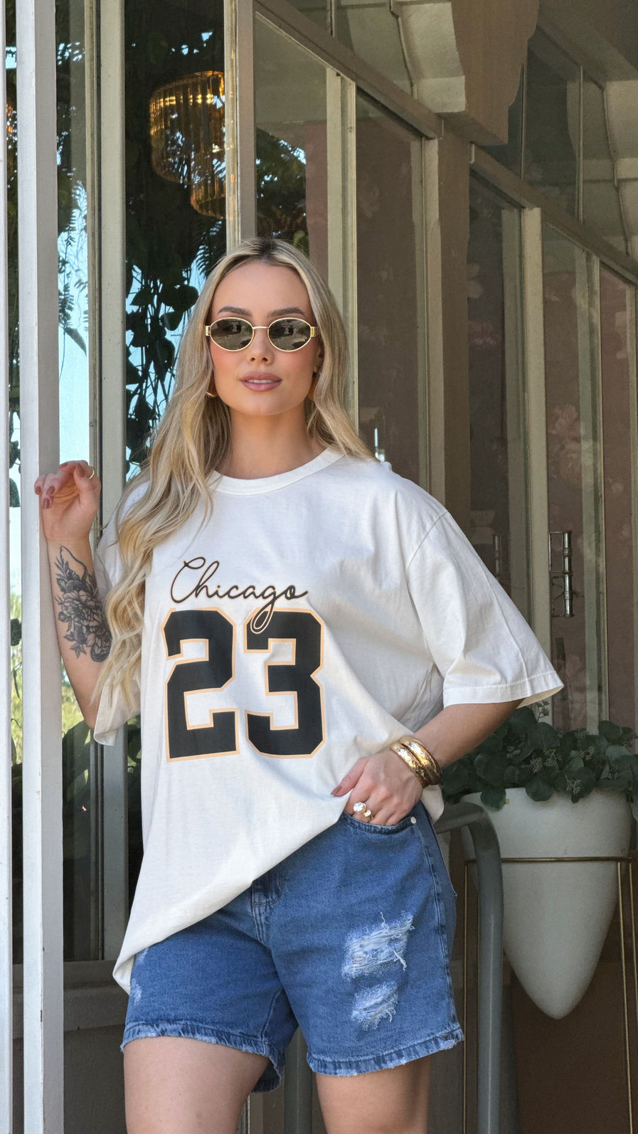 T-shirt Oversized - Chicago 23 DTF - Off White T-shirt Oversized - Chicago 23 DTF - Off White