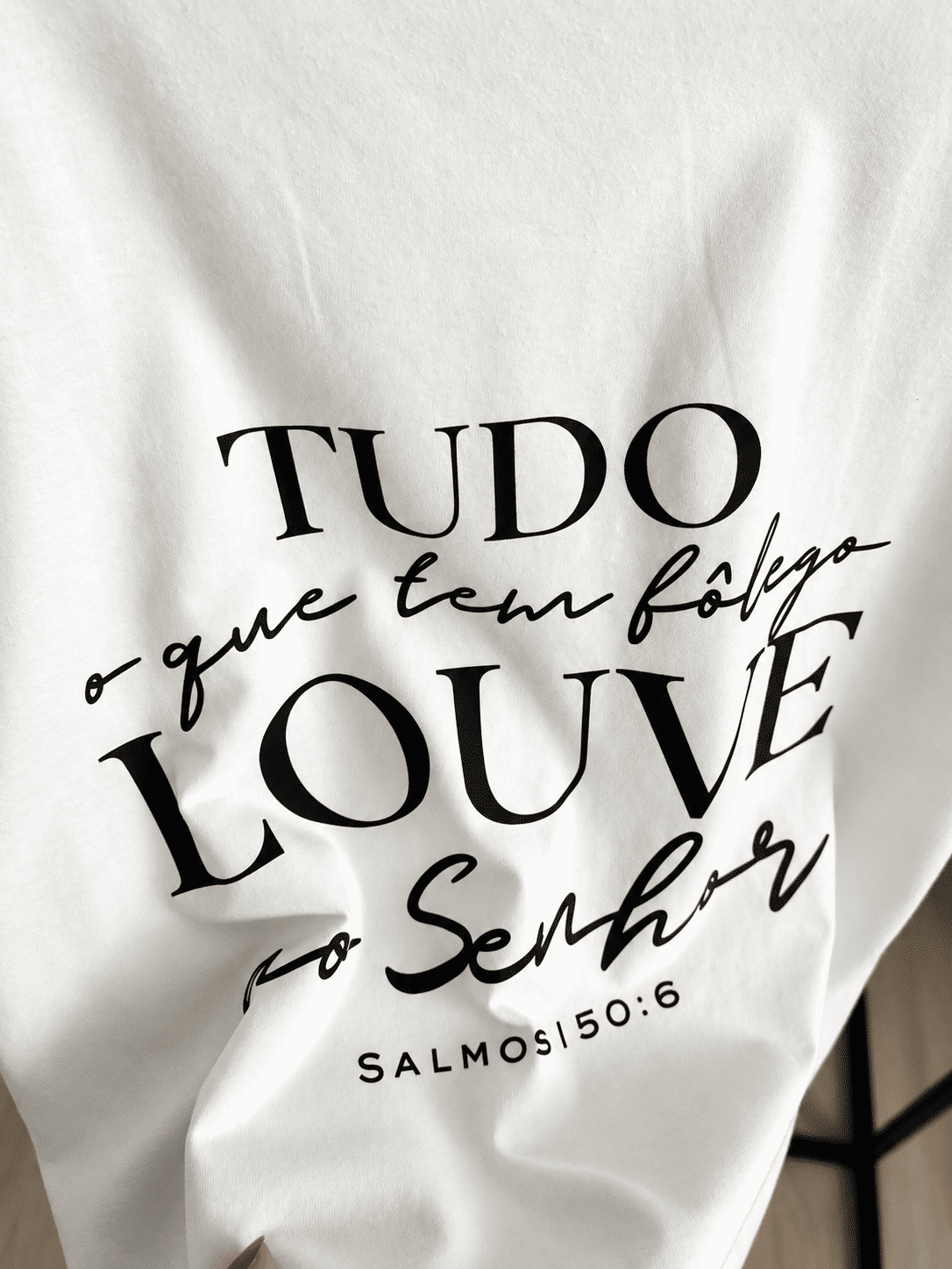 Tshirt Oversized - Salmos 150:6 DTF - Branca Tshirt Oversized - Salmos 150:6 DTF - Branca