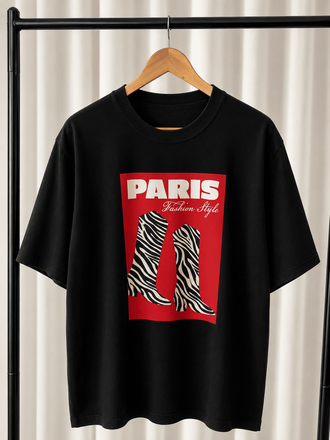 Tshirt Oversized - Paris - Preta Tshirt Oversized - Paris - Preta