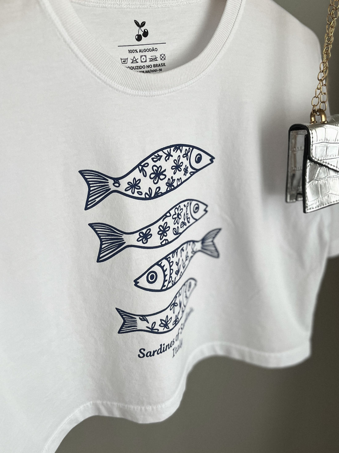 Cropped Oversized - Sardines Italy - Branca Cropped Oversized - Sardines Italy - Branca