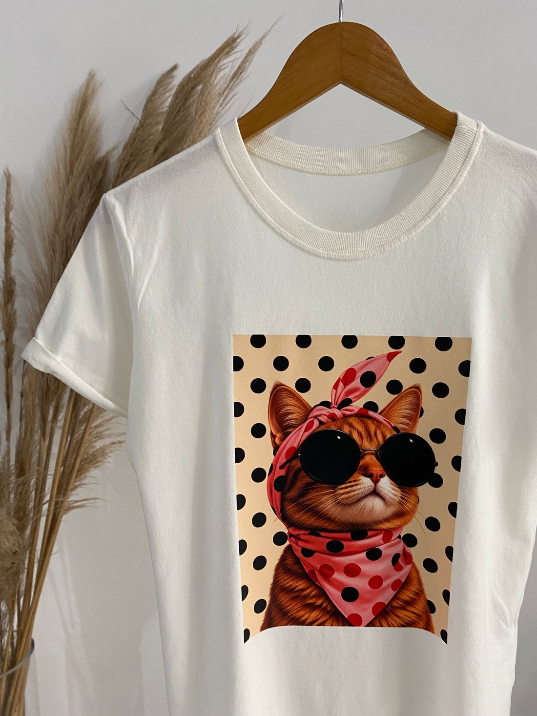 Tshirt Premium - Cats Poá - Off White Tshirt Premium - Cats Poá - Off White