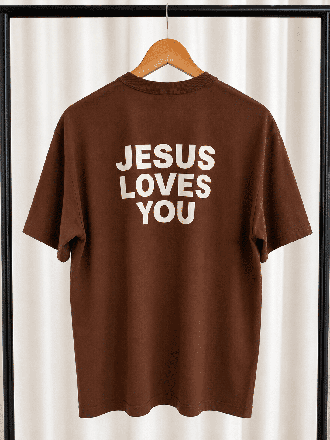 Tshirt Oversized - Jesus loves You - Marrom Tshirt Oversized - Jesus loves You - Marrom