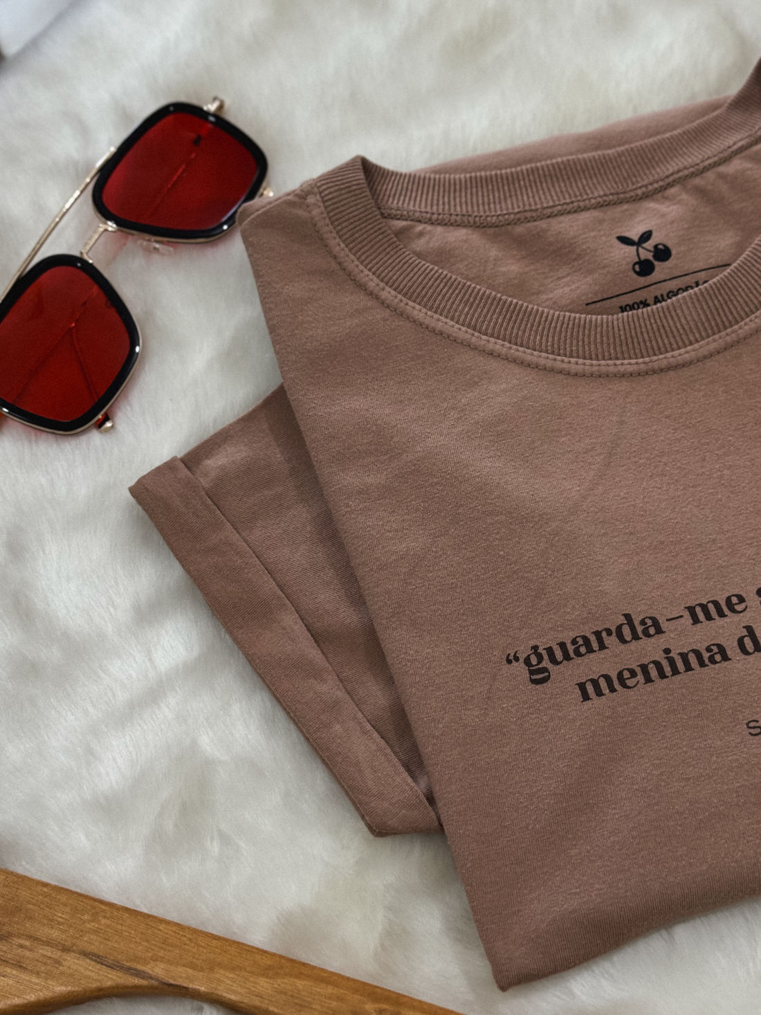 Tshirt Premium - Guarda-me Senhor - Marrom Claro