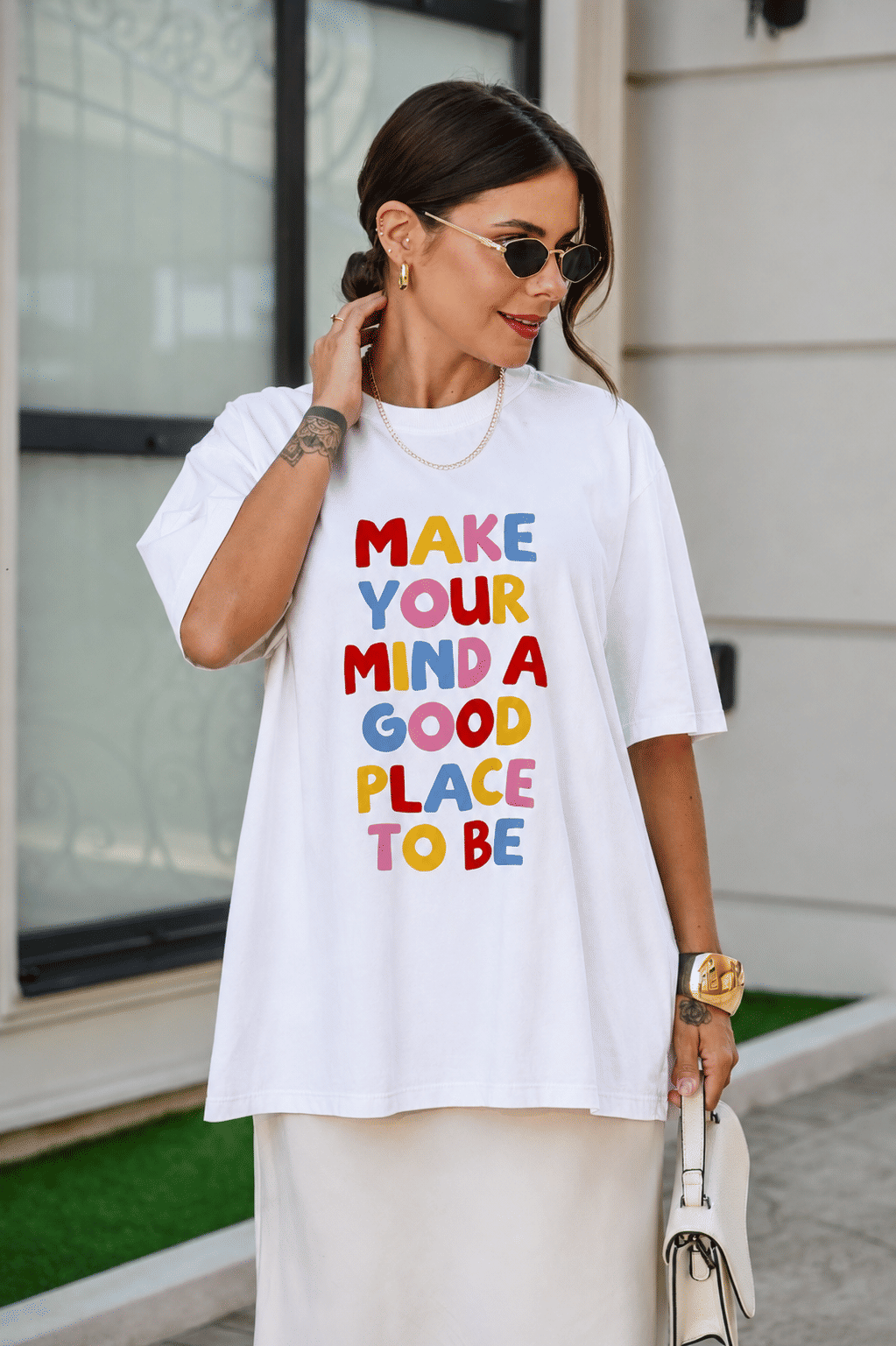 Tshirt Oversized - Make Your Mind - Branca Tshirt Oversized - Make Your Mind - Branca