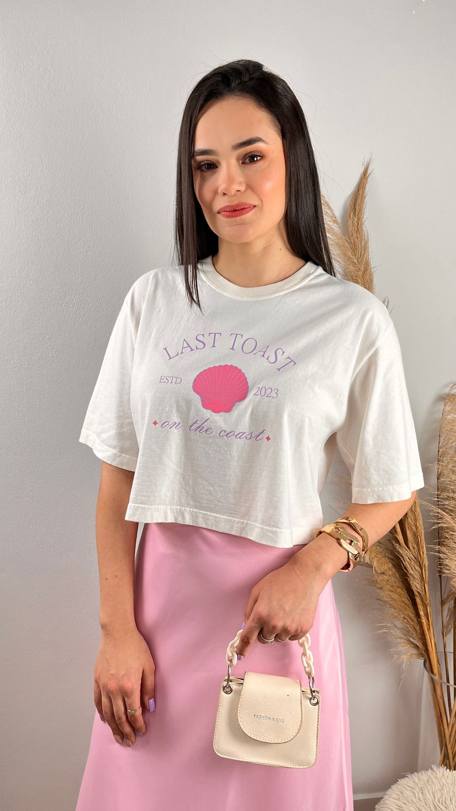 Cropped Oversized - Last Toast - Off White Cropped Oversized - Last Toast - Off White