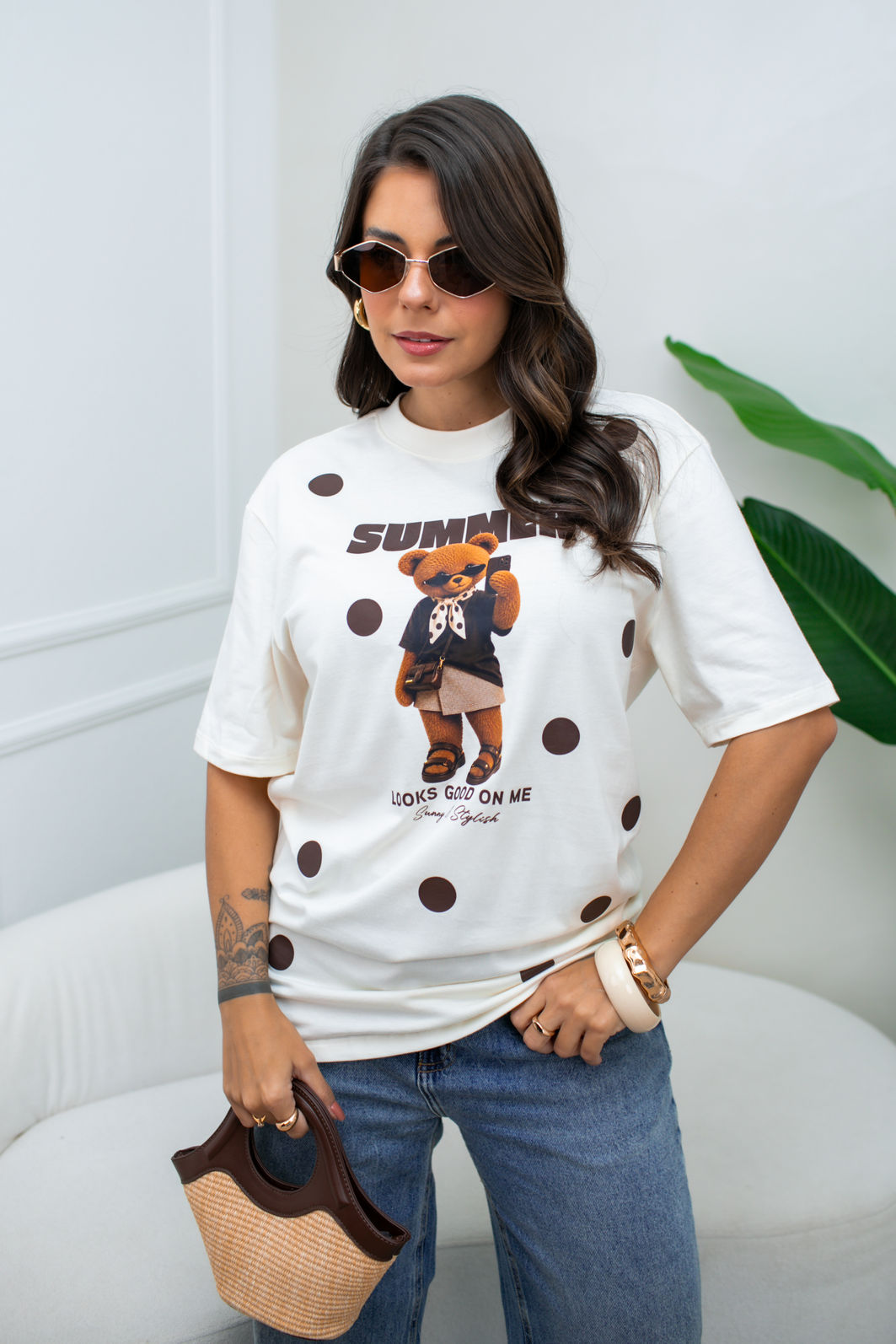 Camiseta Teddy Poá - Off White Camiseta Teddy Poá - Off White