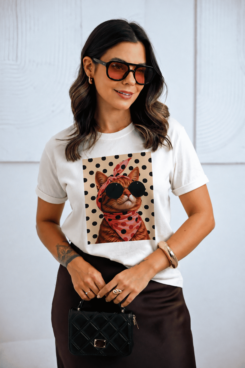 Tshirt Premium - Cats Poá - Off White Tshirt Premium - Cats Poá - Off White