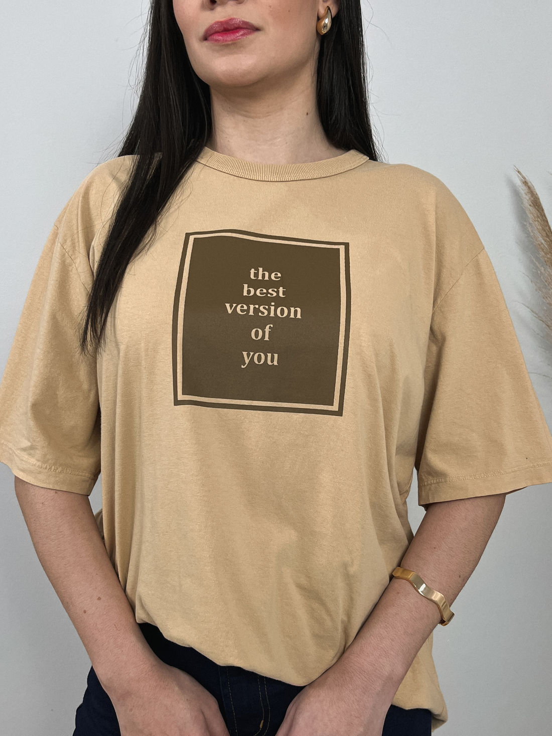 Tshirt Oversized - The Best Version - Capuccino