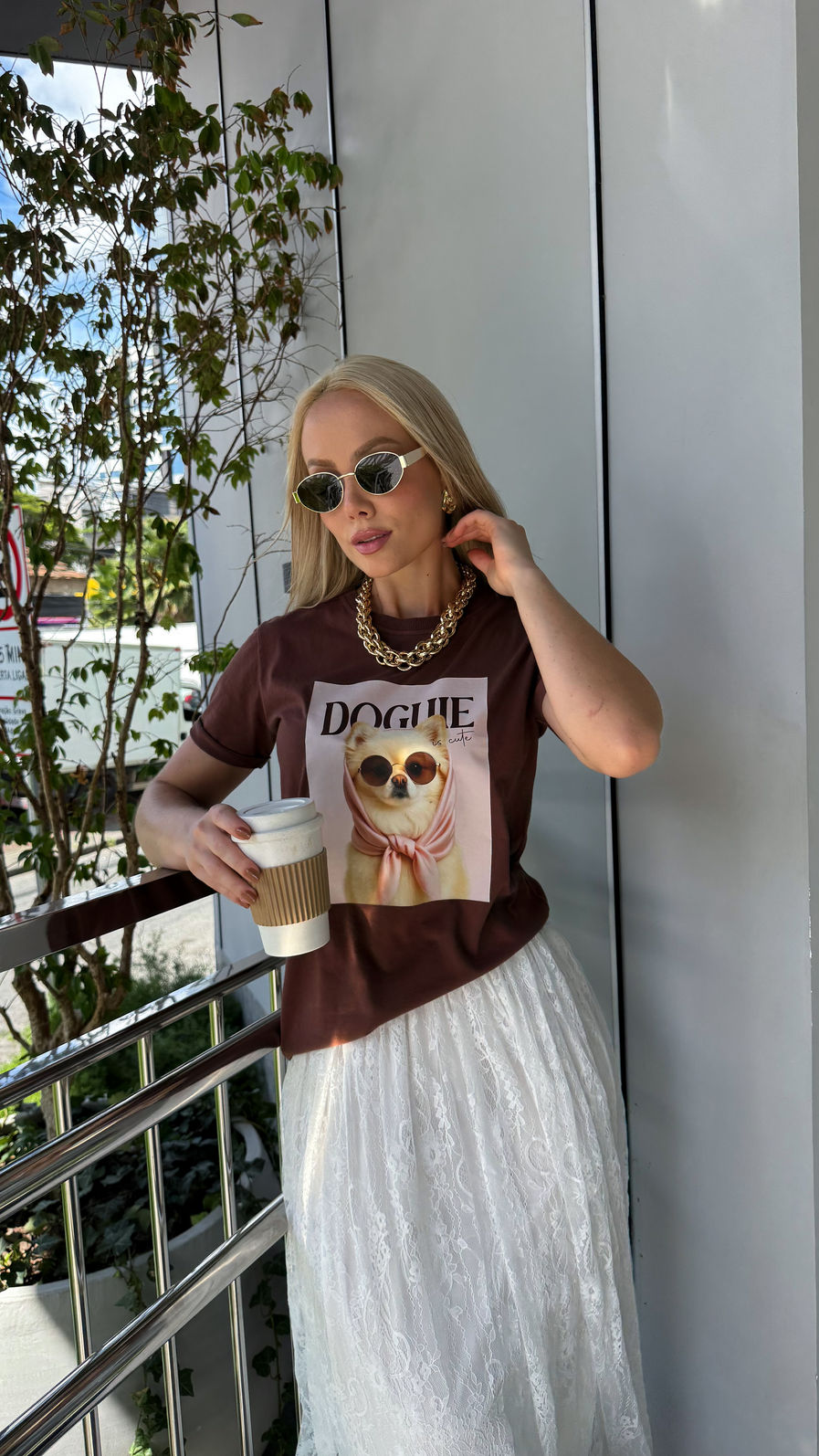 Tshirt Premium - Doguie DTF - Marrom Tshirt Premium - Doguie DTF - Marrom