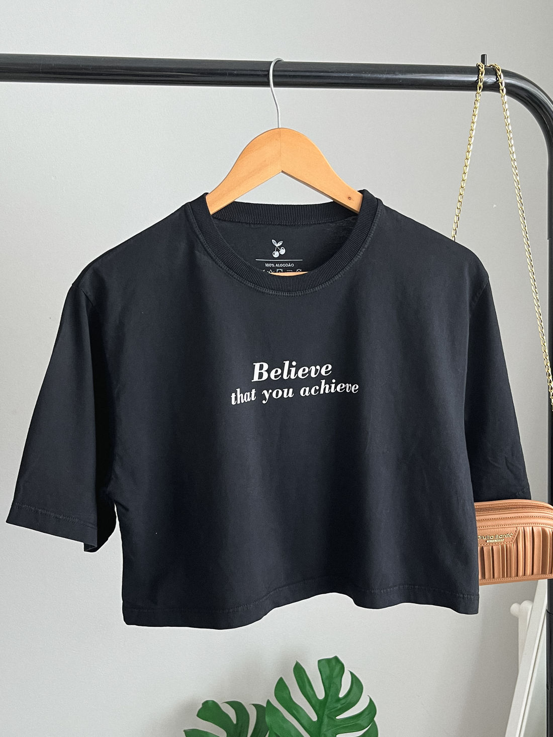 Cropped Oversized - Believe - Preto