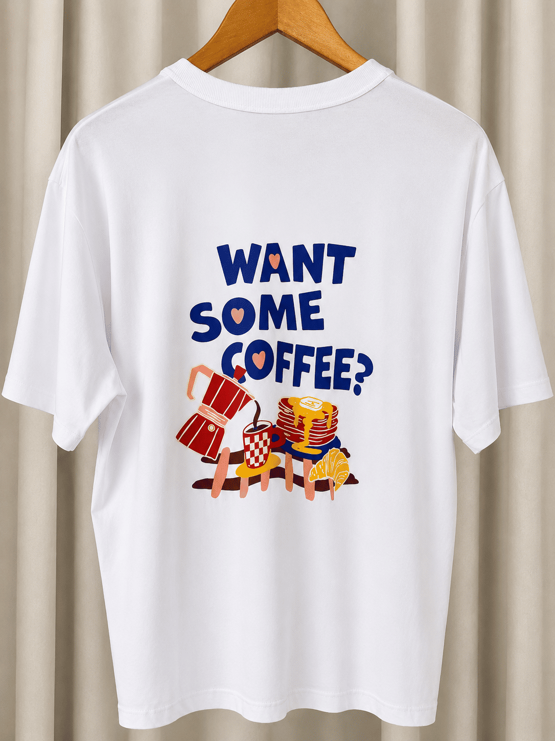 Tshirt Oversized - Want Some Coffee - Branca Tshirt Oversized - Want Some Coffee - Branca