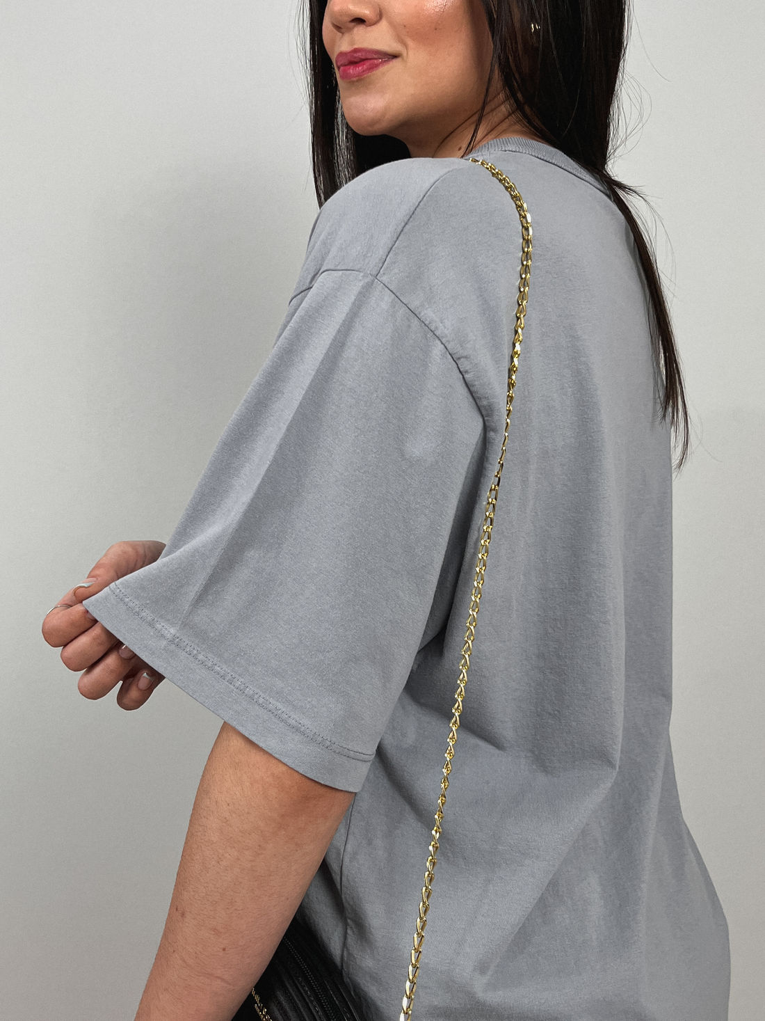 Tshirt Oversized - Juicy Orange - Cinza Tshirt Oversized - Juicy Orange - Cinza