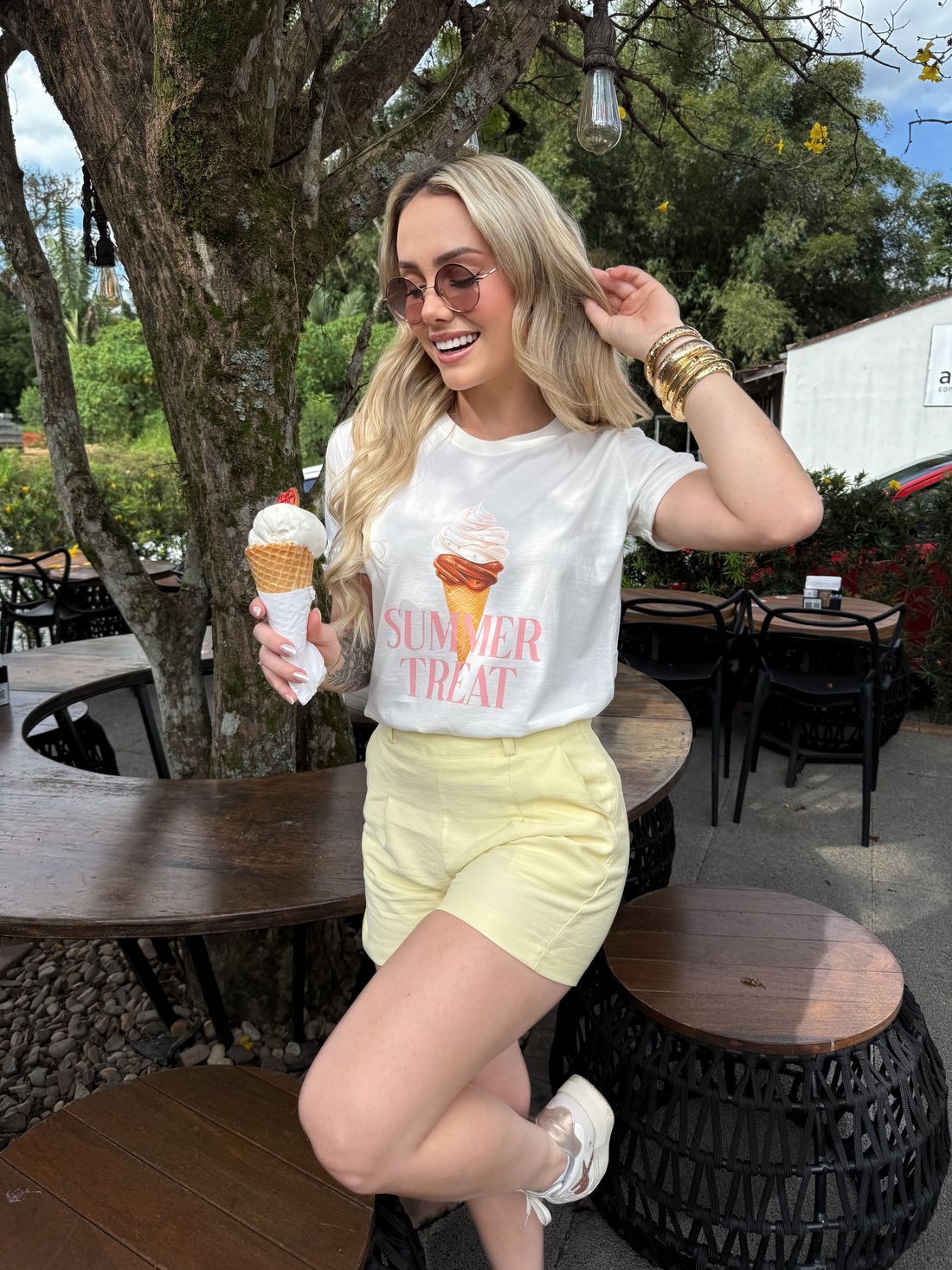 Tshirt Premium - Sorvete DTF - Off White Tshirt Premium - Sorvete DTF - Off White