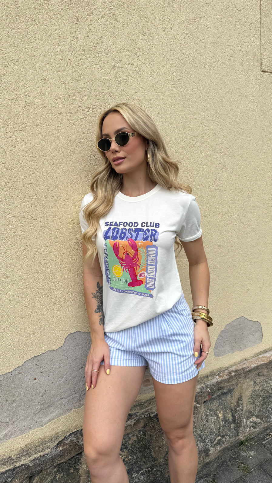 Tshirt Premium - Lagosta DTF - Off White Tshirt Premium - Lagosta DTF - Off White