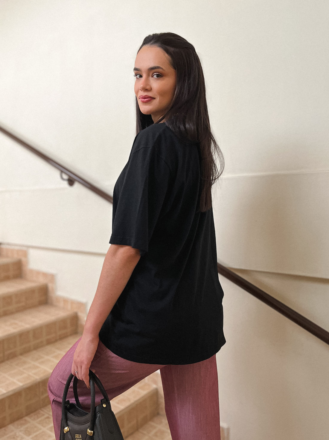 Tshirt Oversized - Laços - Preta