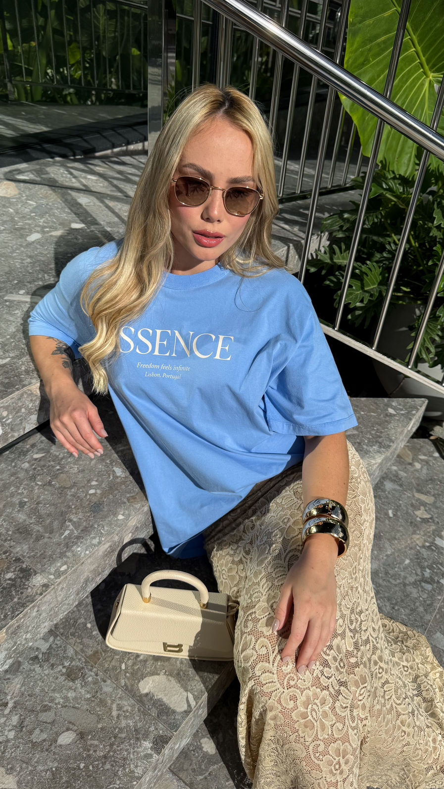 T-shirt Oversized - Essence - Azul