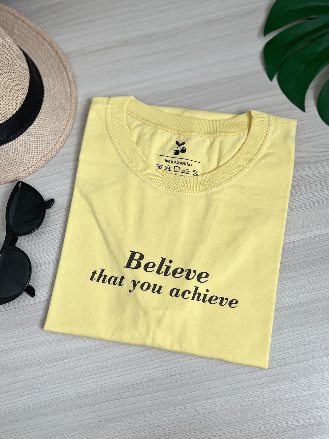 Tshirt Premium - Believe that you achieve - Amarelo Tshirt Premium - Believe that you achieve - Amarelo