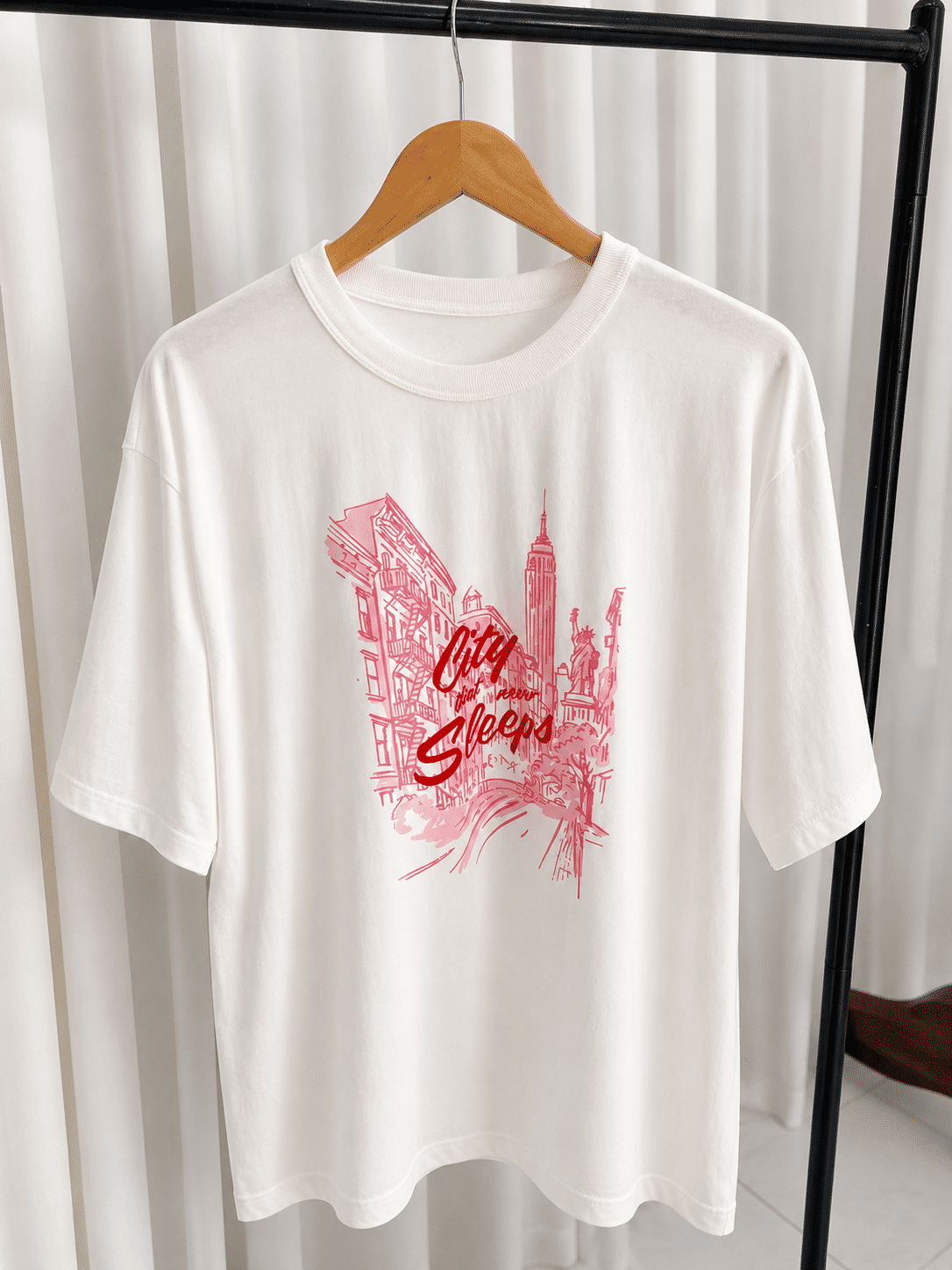 Tshirt Oversized - city sleeps - Off White Tshirt Oversized - city sleeps - Off White