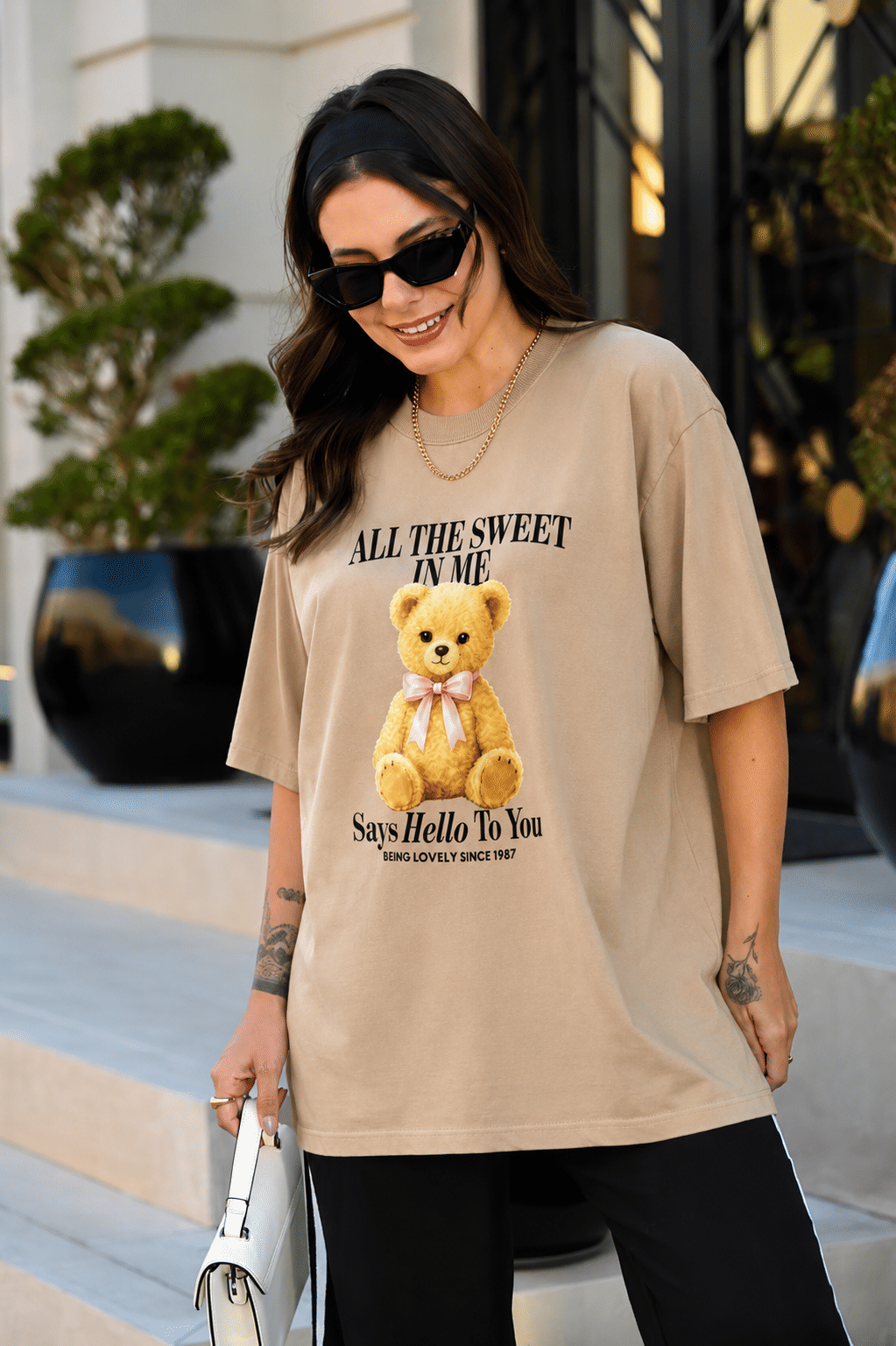 Tshirt Oversized - All The Sweet - Bege