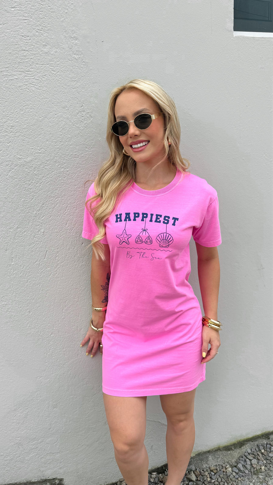 Vestido Tee - Happiest - Rosa Estonado Vestido Tee - Happiest - Rosa Estonado