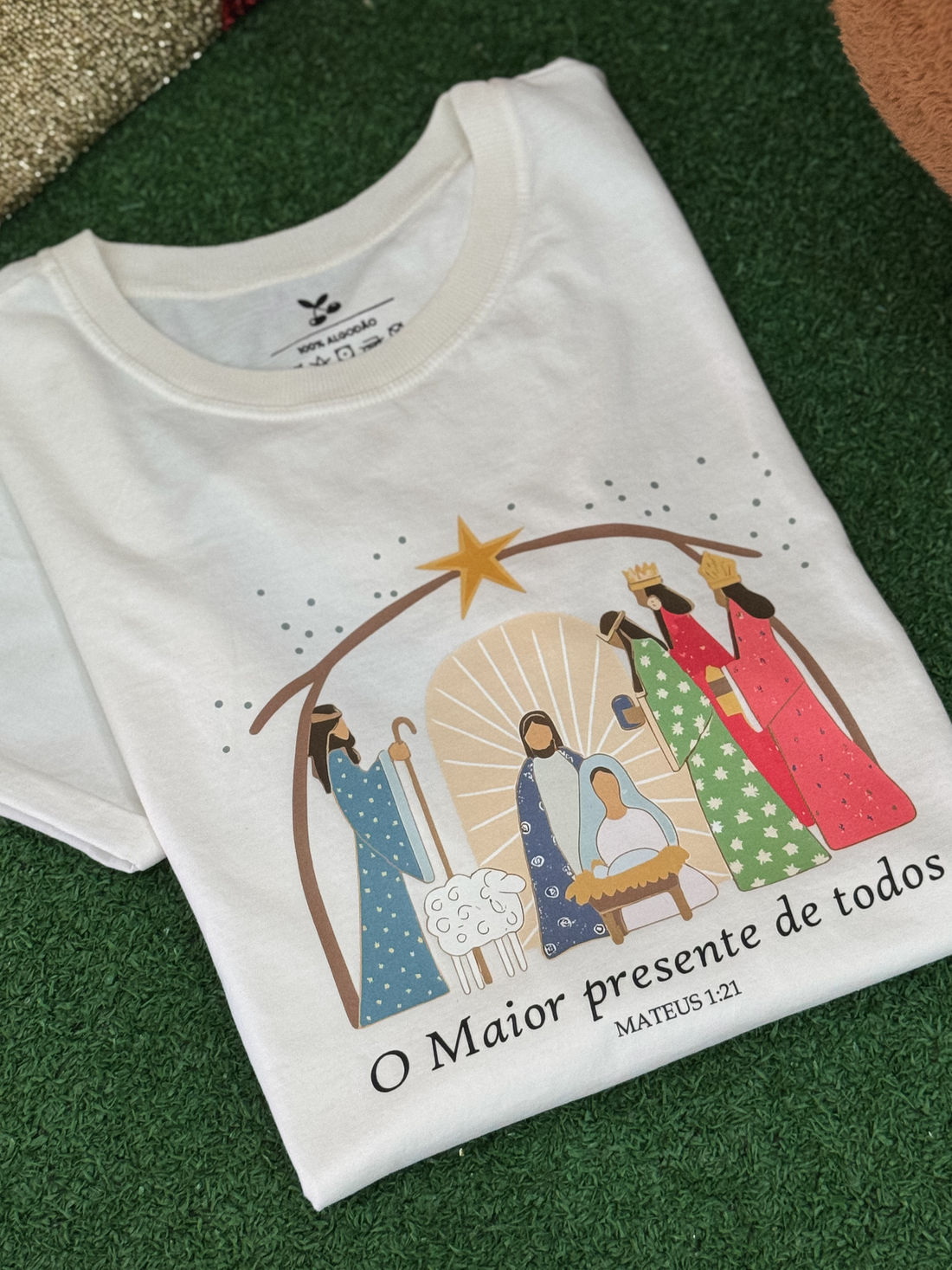 Tshirt Premium - Mateus 1:21 DTF - Off White Tshirt Premium - Mateus 1:21 DTF - Off White