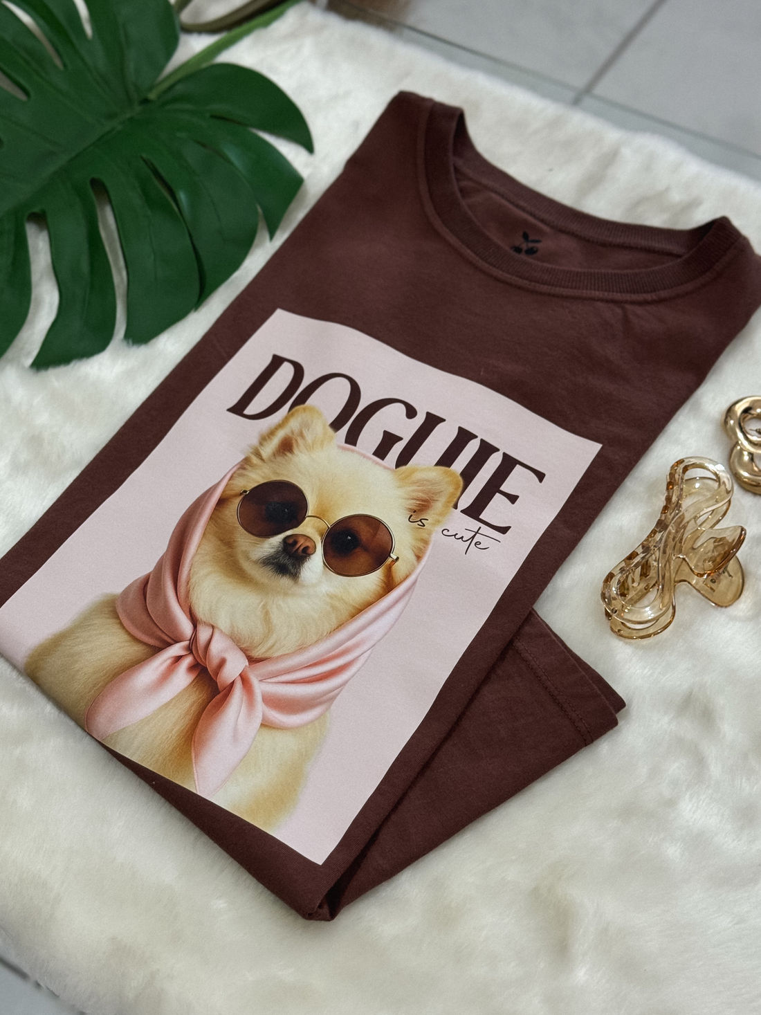 Tshirt Premium - Doguie DTF - Marrom Tshirt Premium - Doguie DTF - Marrom