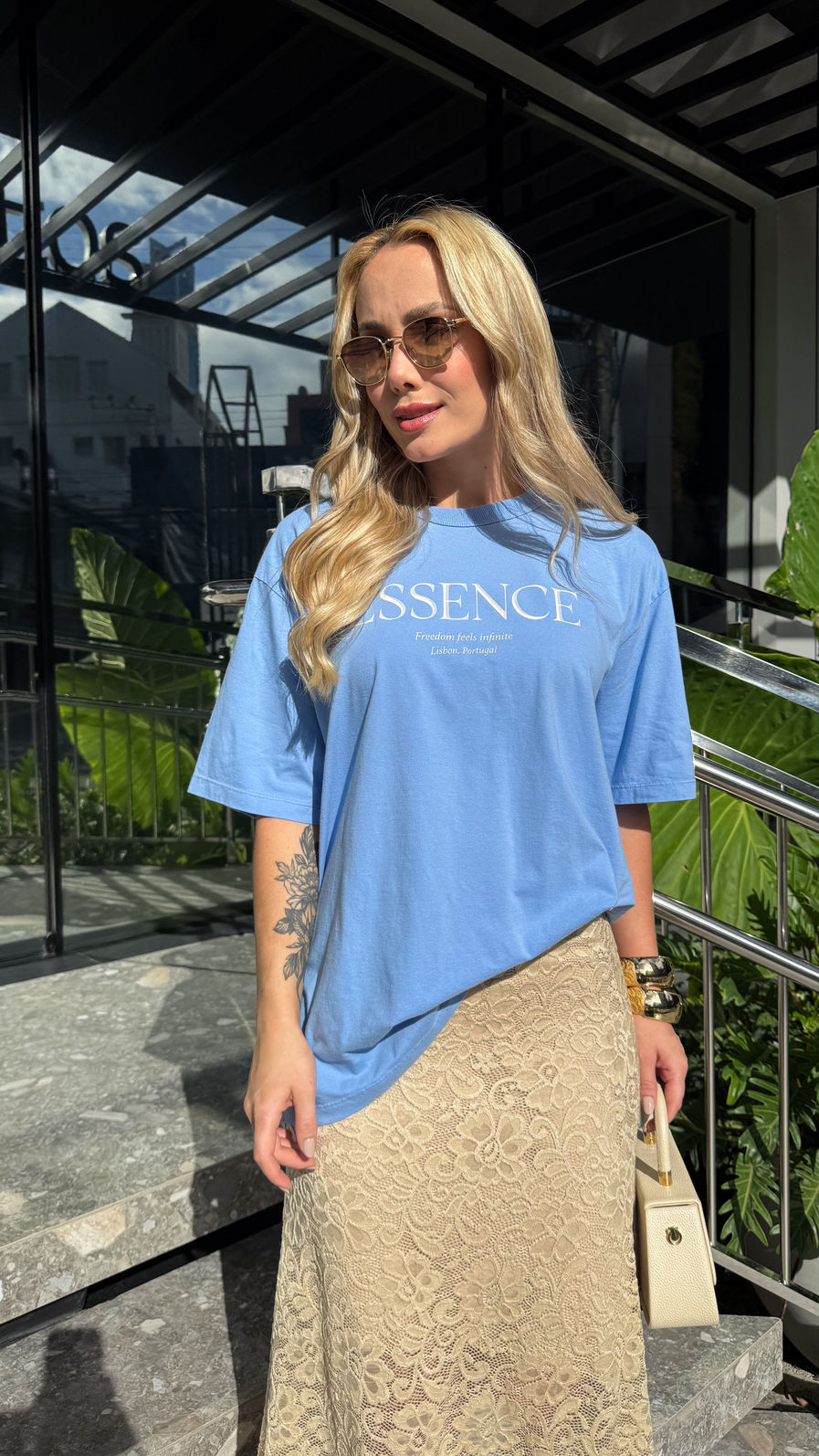 T-shirt Oversized - Essence - Azul