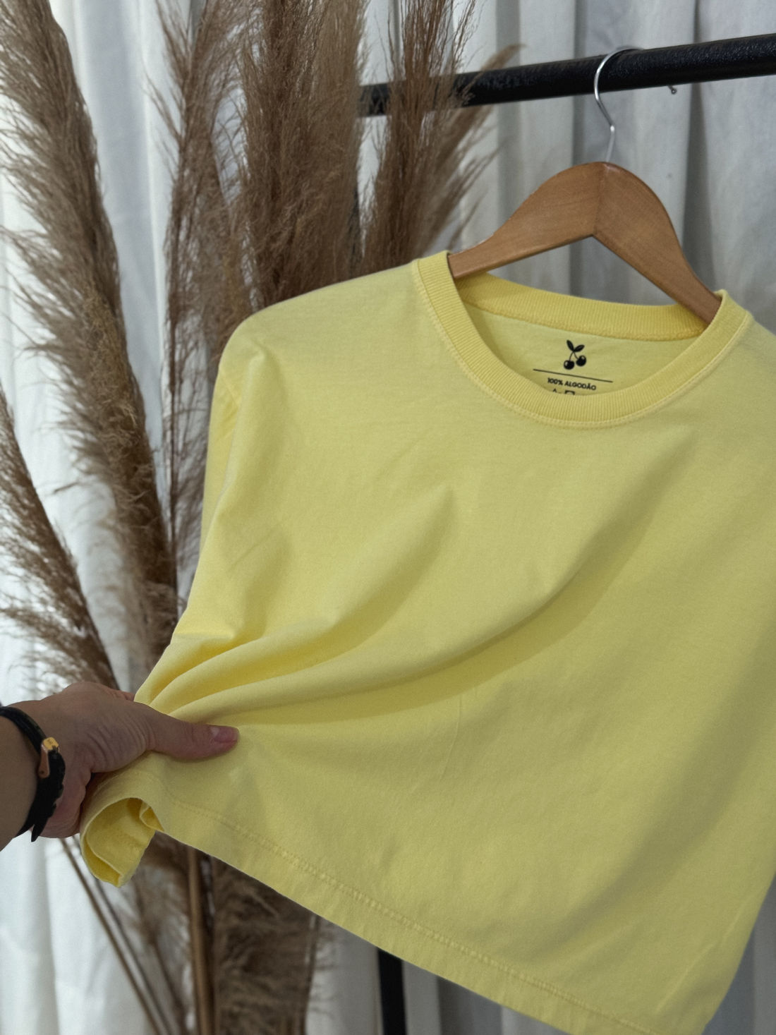 Cropped Oversized - Liso - Amarelo