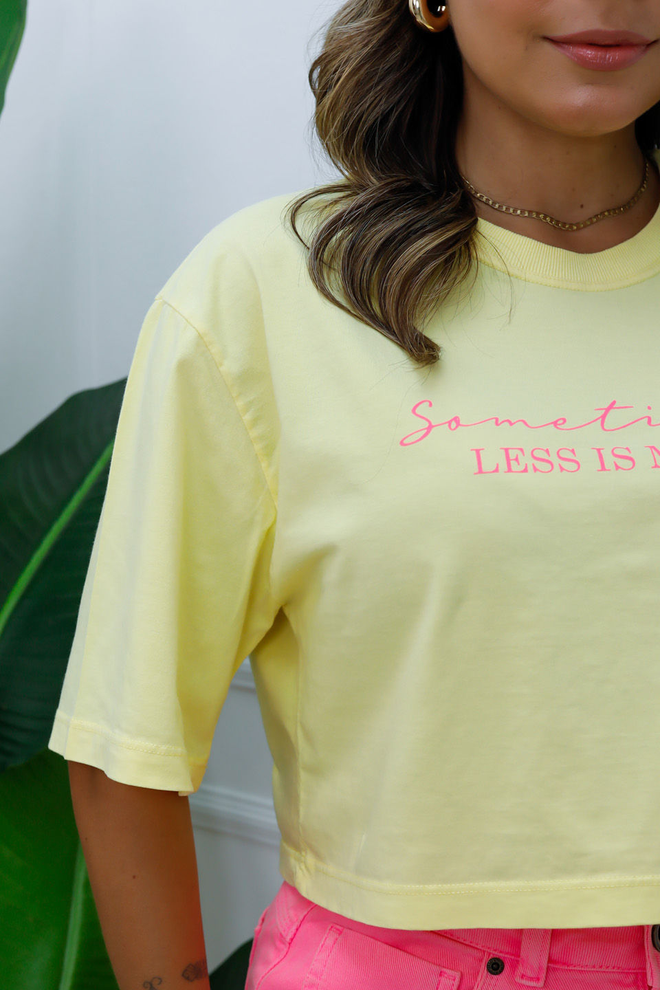 Cropped Oversized - Sometimes - Amarelo Cropped Oversized - Sometimes - Amarelo