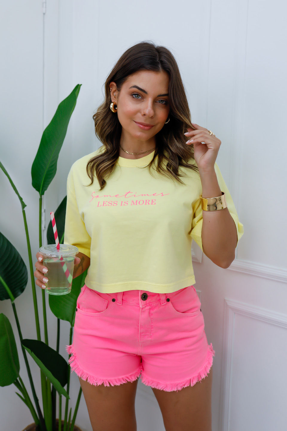 Cropped Oversized - Sometimes - Amarelo Cropped Oversized - Sometimes - Amarelo