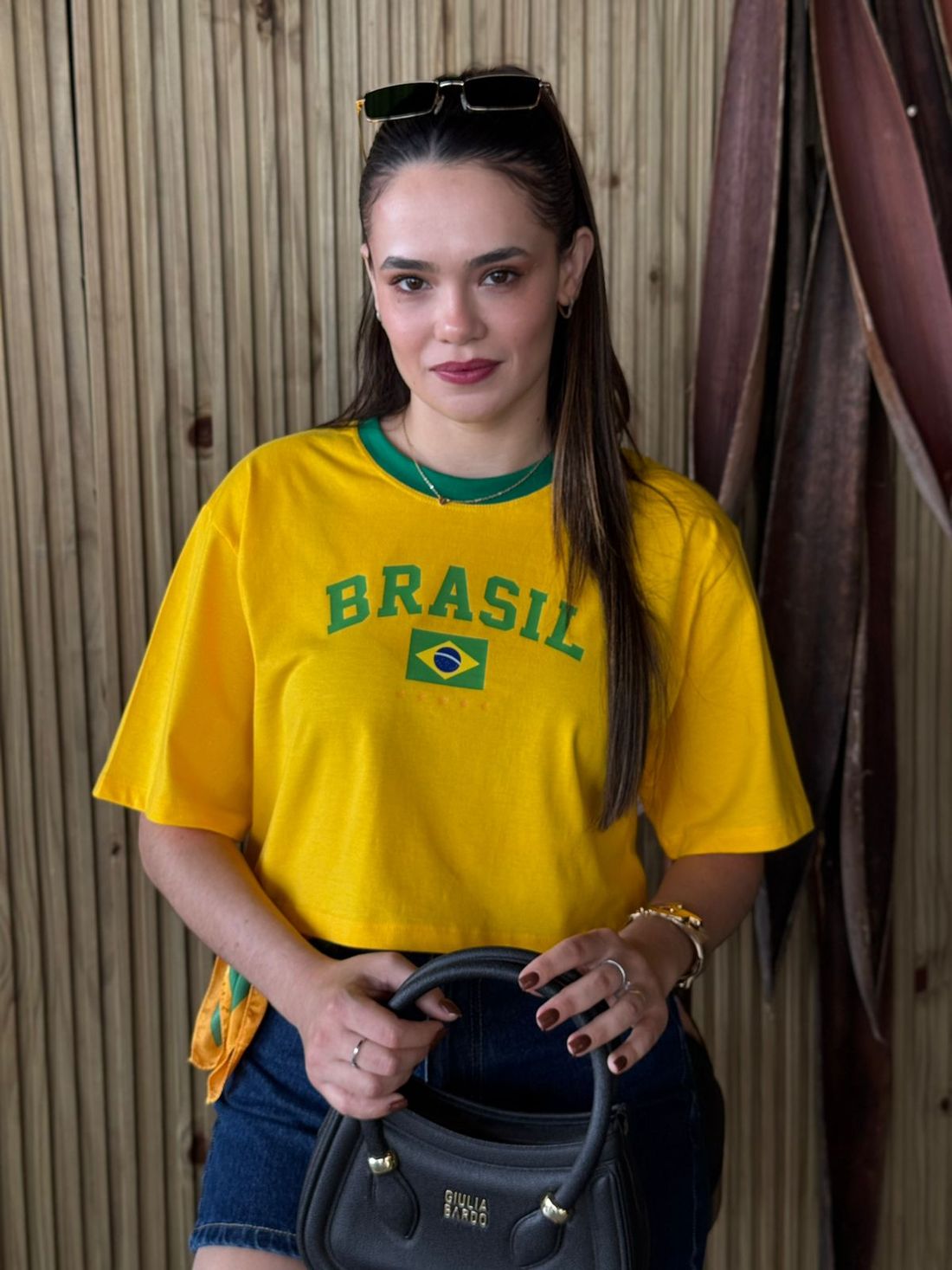 Cropped Oversized Copa Brasil - Amarelo