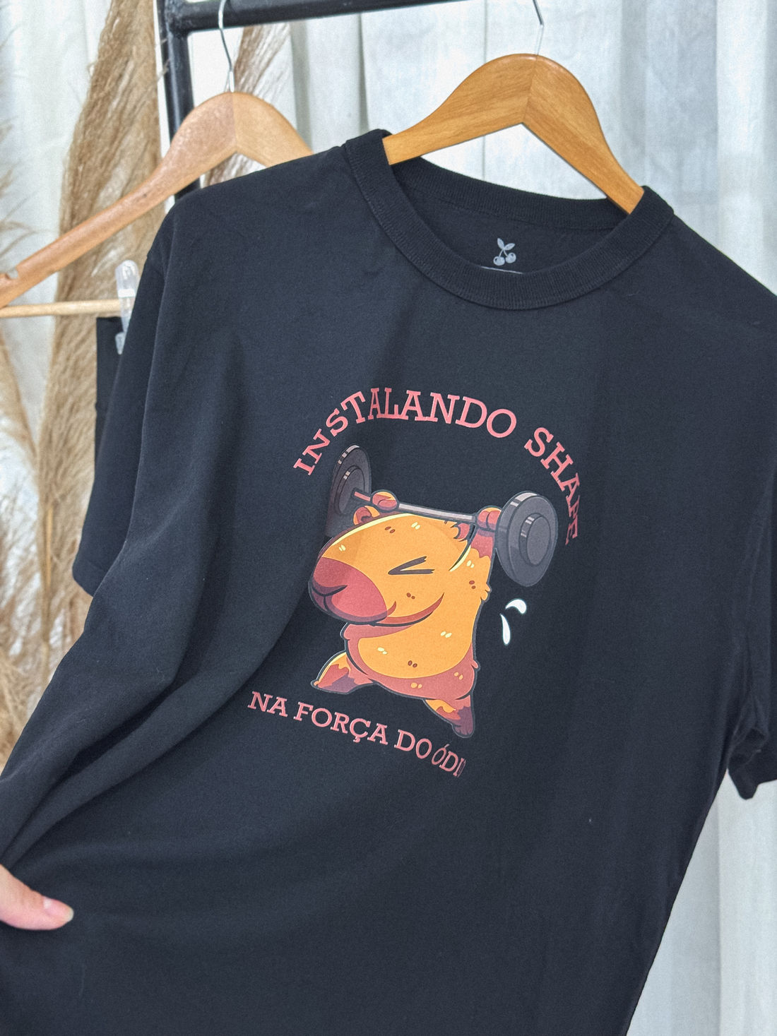 T-shirt Oversized - Instalando Shape - Preta