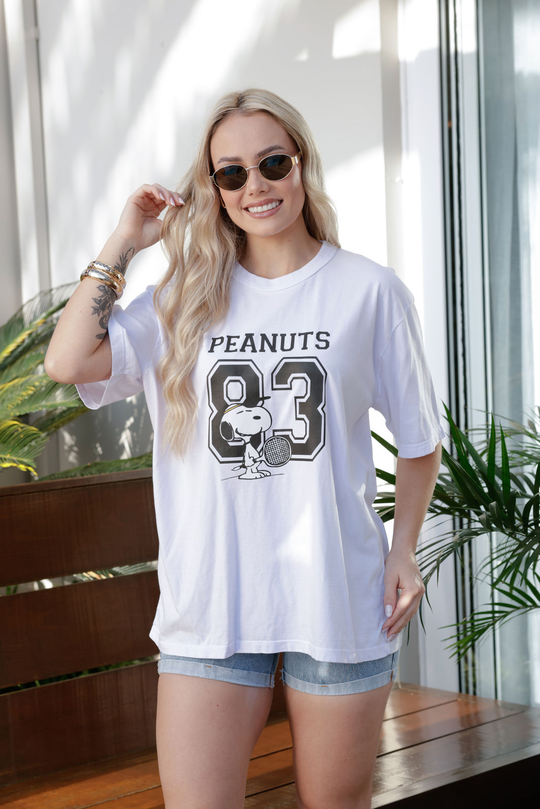 T-shirt Oversized - Peanuts 83 DTF - Branca T-shirt Oversized - Peanuts 83 DTF - Branca