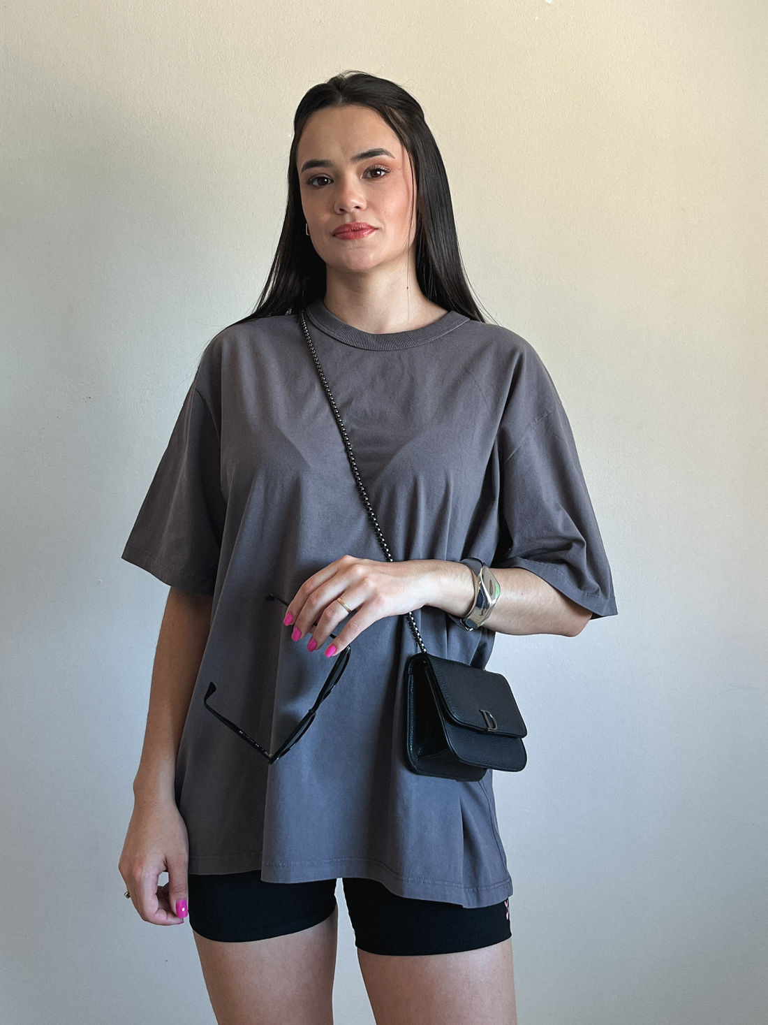Tshirt Oversized Lisa - Cinza