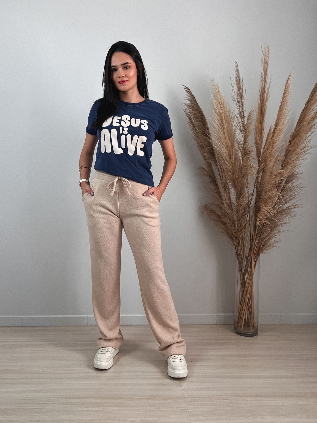 Tshirt Premium - Jesus is Alive - Azul Marmorizado Tshirt Premium - Jesus is Alive - Azul Marmorizado