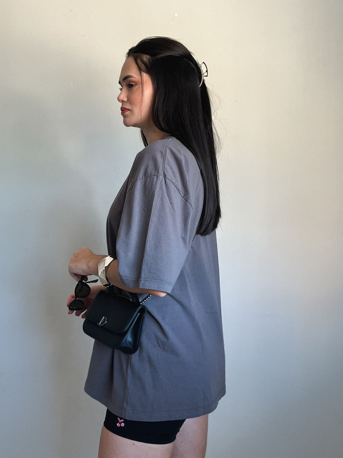 Tshirt Oversized Lisa - Cinza